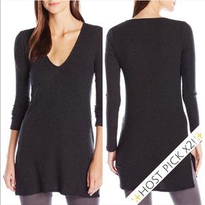 ✨HP!✨NWT Rachel Pally Charcoal Soft V Rib Tunic